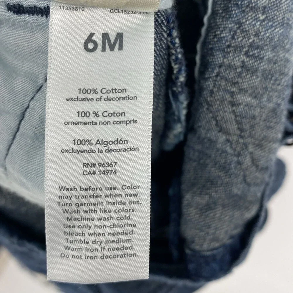 OshKosh B'gosh Overalls Boys 6M Blue Denim‎ Football Kids Youth Casual Baby